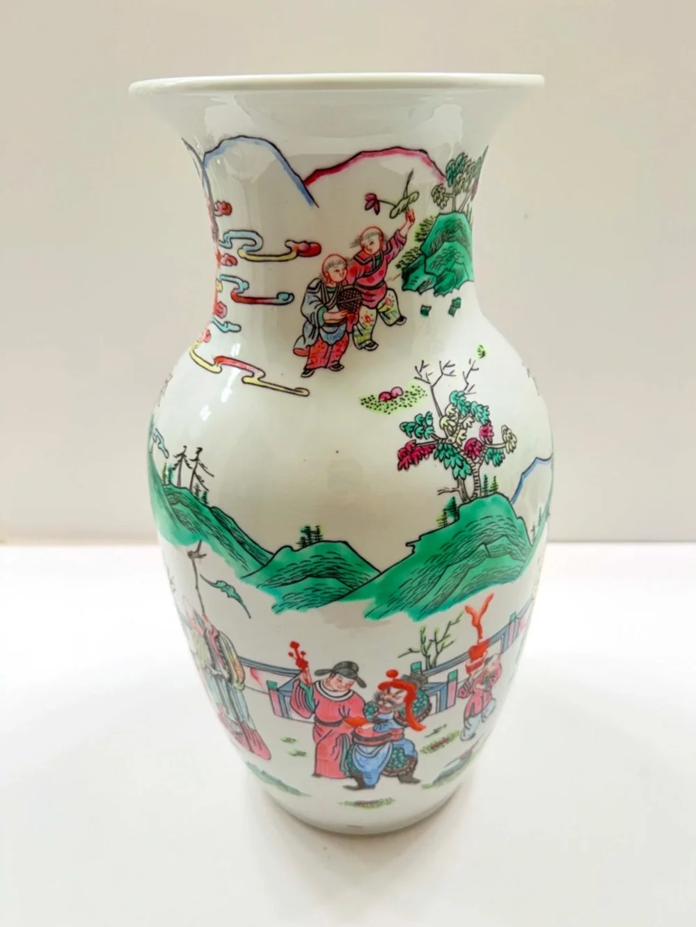 Antique Chinese Qing Tongzhi Dynasty Famille Porcelain Vase Figures Landscape‎